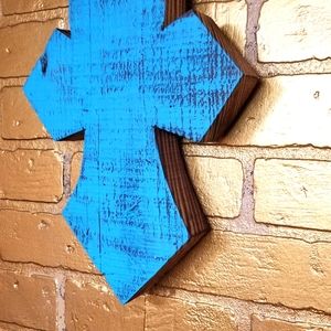 Teal Blue Gothic Cross